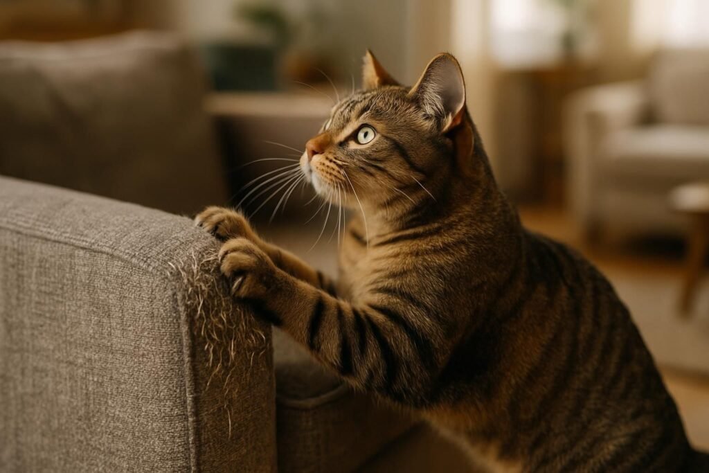 Découvrez comment empêcher votre chat de faire ses griffes sur le canapé grâce à nos astuces efficaces et faciles à mettre en place.