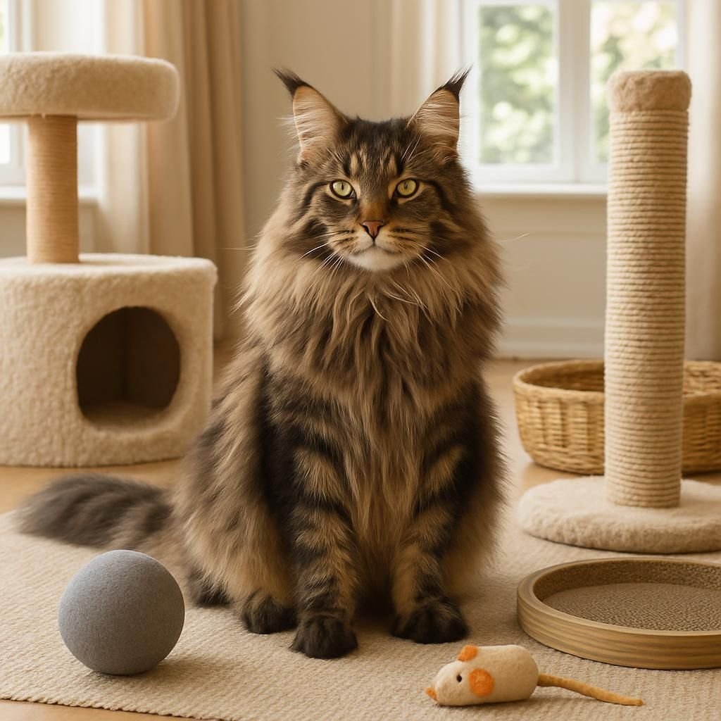 Découvrez tout sur le Maine Coon : son caractère doux, ses besoins en entretien, sa santé et pourquoi il pourrait être le chat parfait pour vous.