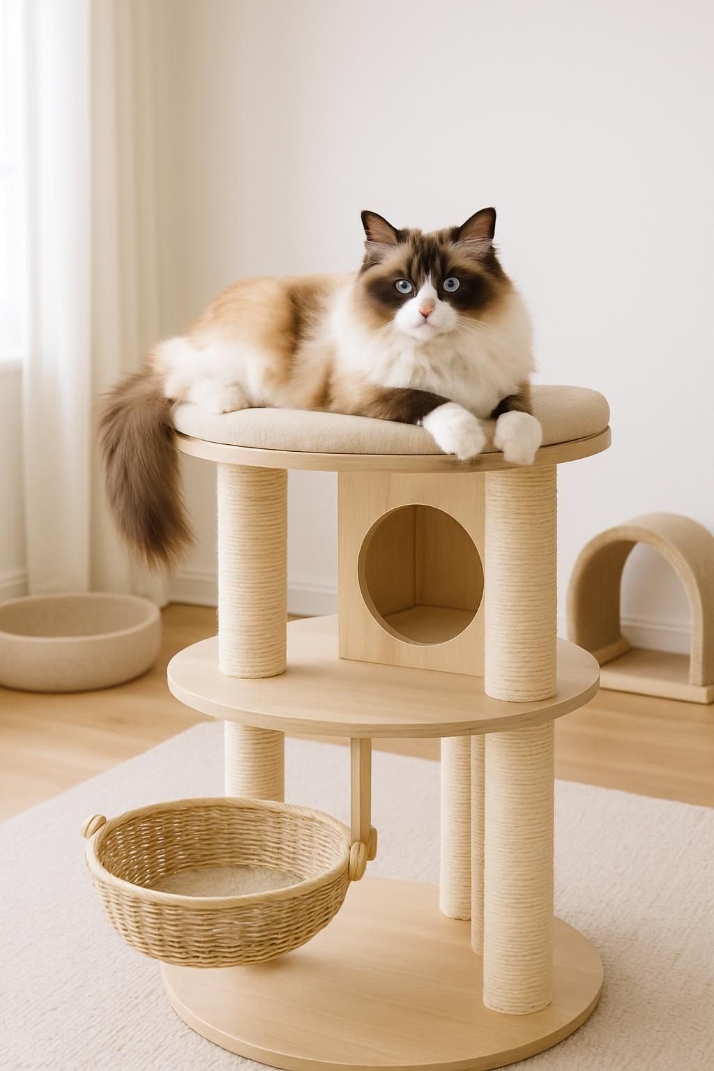 Découvrez le Ragdoll, un chat doux et affectueux, connu pour son pelage soyeux et son caractère calme. Parfait compagnon pour toute la famille.