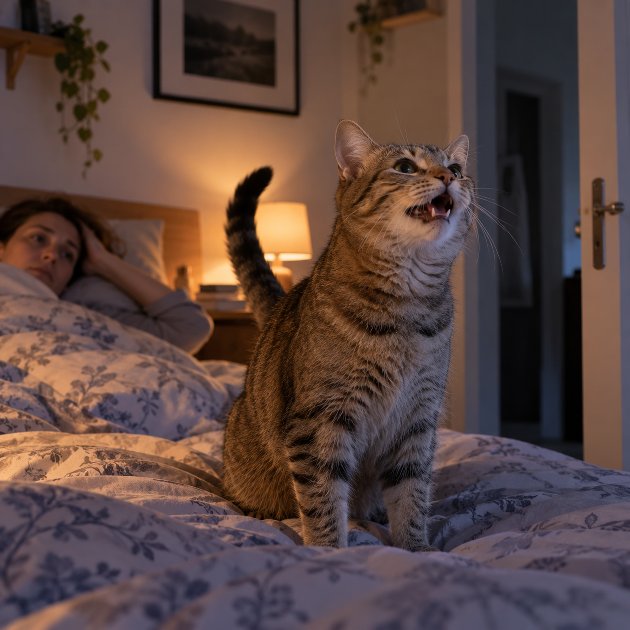 Chat qui miaule la nuit